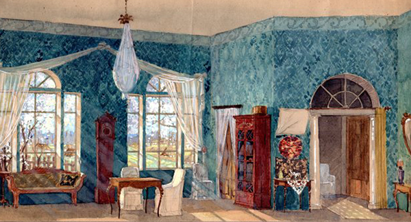 Эскиз декорации к спектаклю «Вишневый сад», 1951 г.