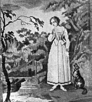 «Бедная Лиза». Шитая картина, бисер, 1820-е гг.