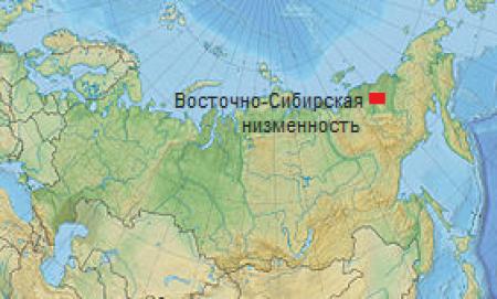 Восточно-Сибирская низменность карта