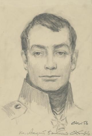 Князь Андрей Болконский, эскизный портрет Николаева А. В.