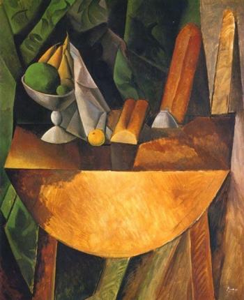 Пабло Пикассо Хлеб и фруктовые блюда на столе