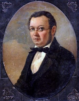 Портрет Петра Павловича Ершова работы художника Николая Маджи, конец 1850-х