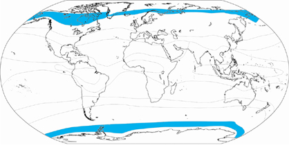 Экваториальный умеренный антарктический. Арктический и субарктический пояса на карте. Субарктический пояс и Субантарктический пояс.