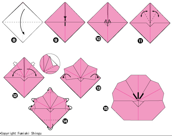 Схема оригами цветка