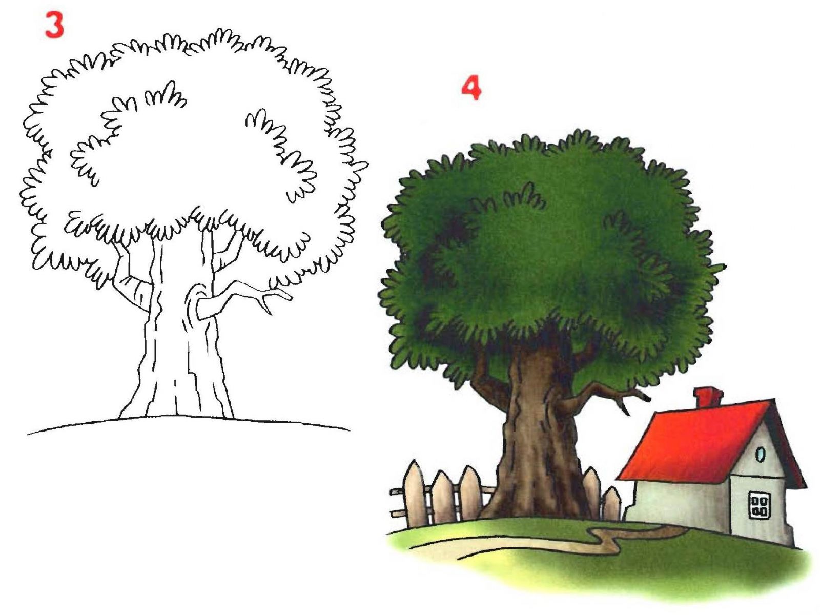 Дом на дереве рисунок карандашом для детей