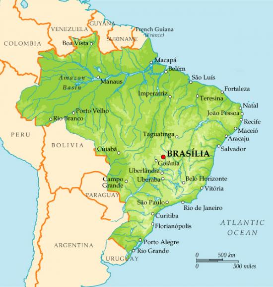 карта Бразилии