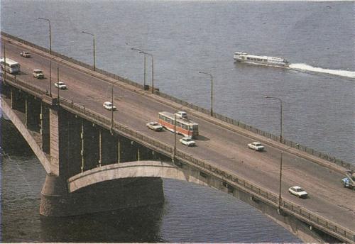 Коммунальный мост в 1970-е в Красноярске