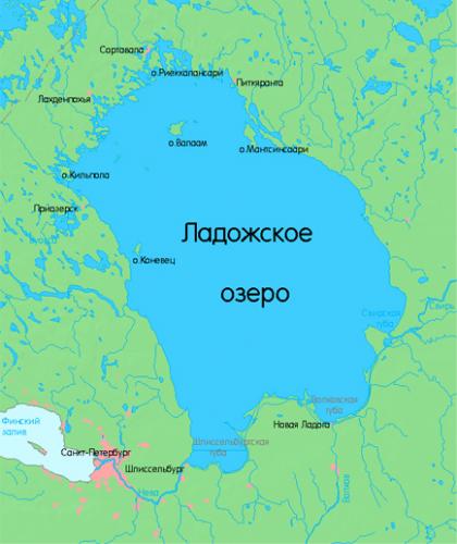 карта Ладожского озера