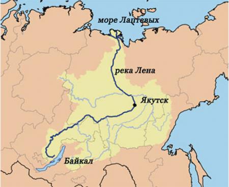 карта реки Лена
