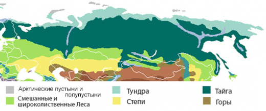 Карта-схема природы России