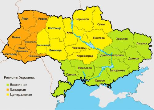 современная карта Украины