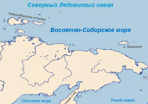 Восточно-Сибирское море карта