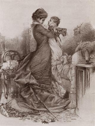Михаил Александрович Врубель &quot;Свидание Анны Карениной с сыном&quot;, 1878 г.