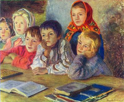 Богданов-Бельский Дети на уроке